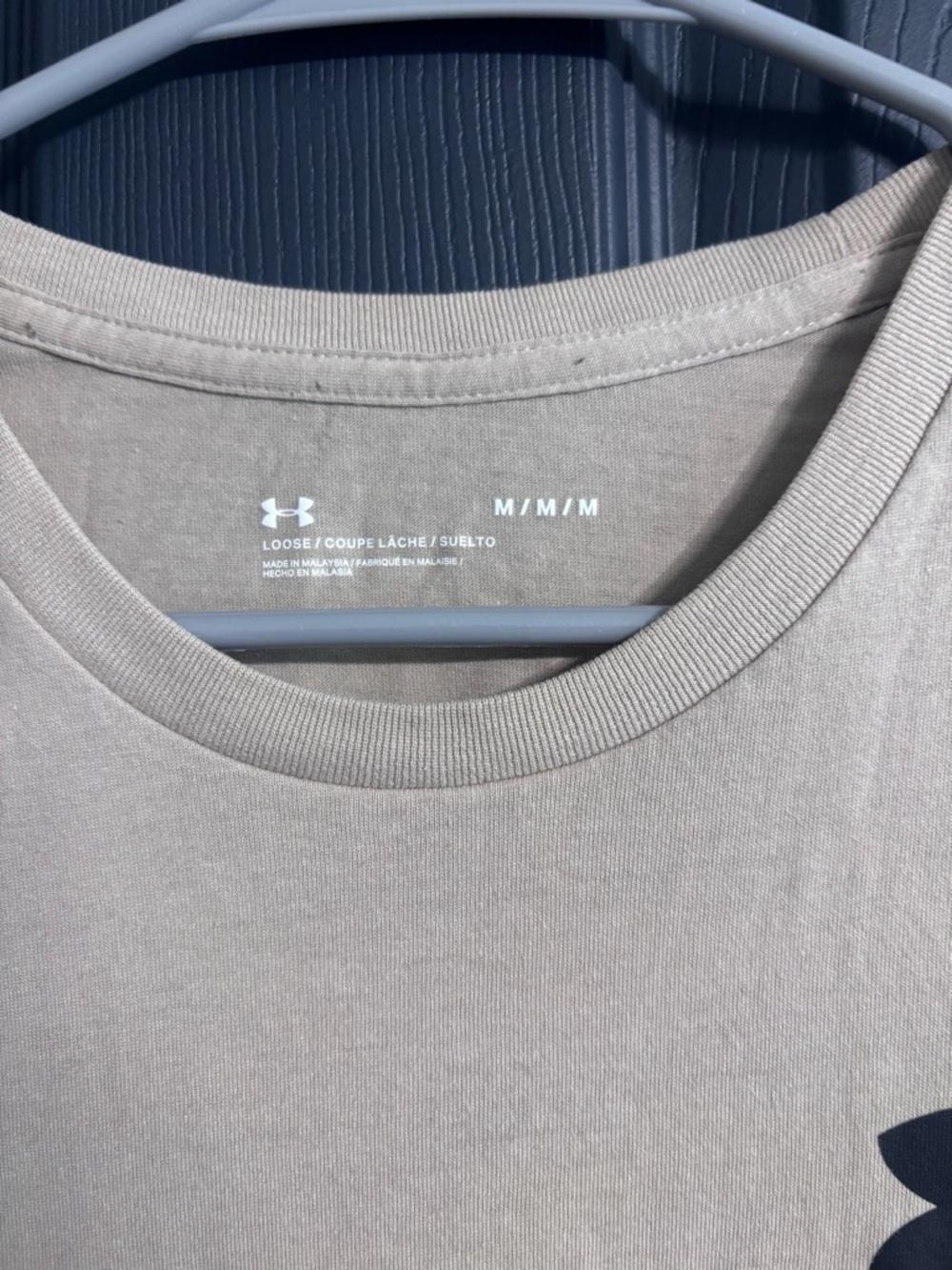 Under Armour Freedom Short Sleeve Tee in Light Tan with Black Logo - Picture 3 of 4
